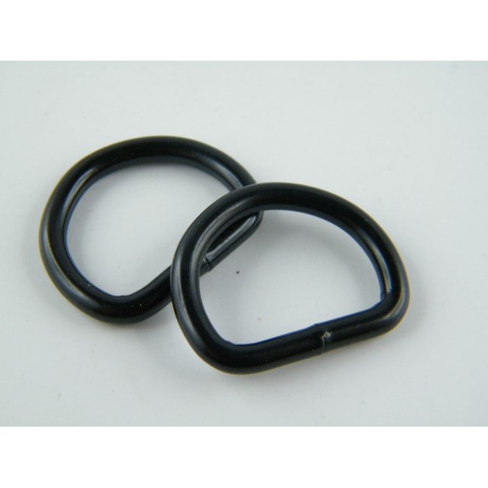 Stahl - D Ring  schwarz